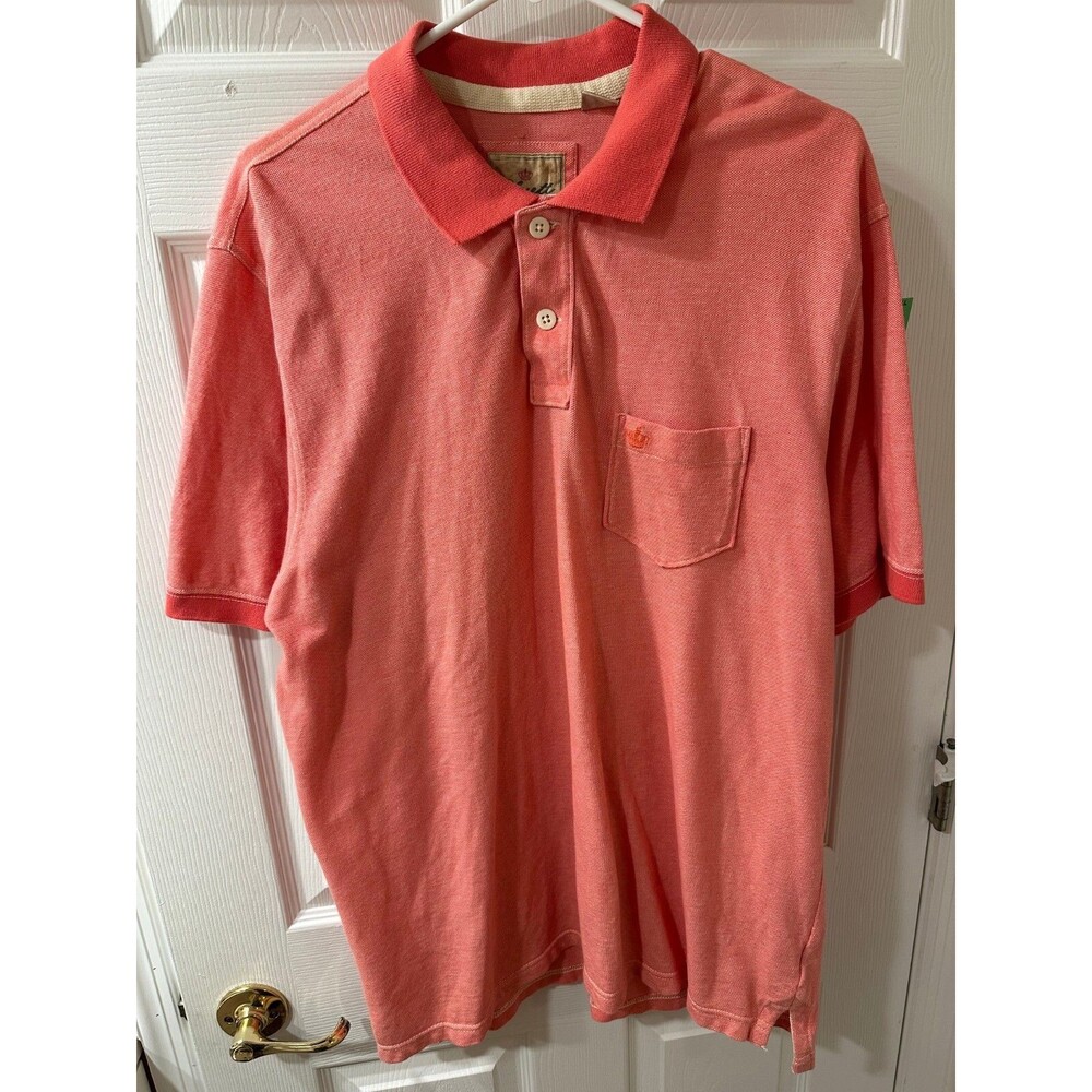 Cluett Peabody & Co Size Large Salmon Color  Button Up Polo Shirt Men's